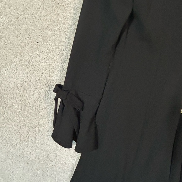 Calvin Klein Black A-Line Dress with V-Neck and Bell Sleeves NWOT - Picture 5 of 13